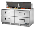 True Mfg. - General Foodservice TFP-64-24M-D-4-HC Refrigerated Counter, Mega Top Sandwich / Salad Unit