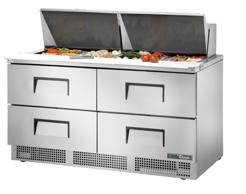 True Mfg. - General Foodservice TFP-64-24M-D-4-HC Refrigerated Counter, Mega Top Sandwich / Salad Unit