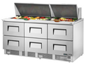 True Mfg. - General Foodservice TFP-72-30M-D-6-HC Refrigerated Counter, Mega Top Sandwich / Salad Unit