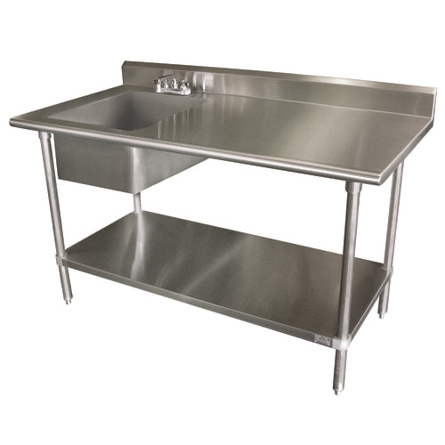 Advance Tabco KLAG-11B-305L-X Work Table, with Prep Sink(s)