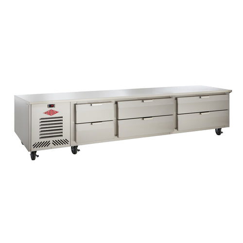 Utility Refrigerator LHR-96-6D-EM Equipment Stand, Refrigerated Base