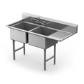 Winholt Equipment WS2T1818RD18-14DP-14GA Sink, (2) Two Compartment