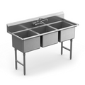 Winholt Equipment WS3T2424-14DP-14GA Sink, (3) Three Compartment