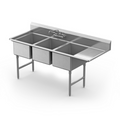 Winholt Equipment WS3T1824RD24-14DP-14GA Sink, (3) Three Compartment