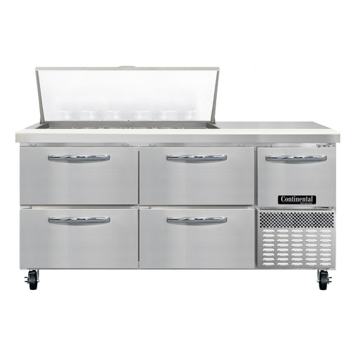 Continental RA68N18M-D Refrigerated Counter, Mega Top Sandwich / Salad Unit