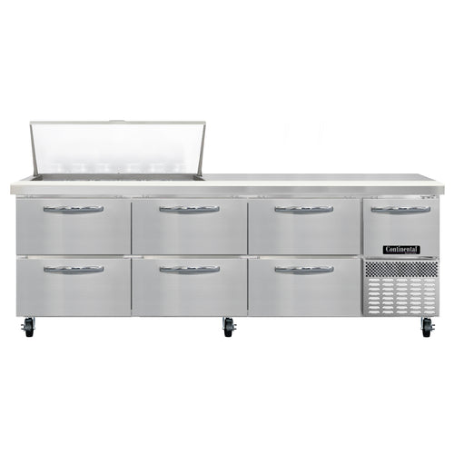 Continental RA93N18M-D Refrigerated Counter, Mega Top Sandwich / Salad Unit