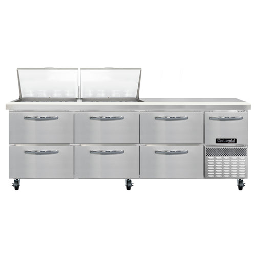 Continental RA93N24M-D Refrigerated Counter, Mega Top Sandwich / Salad Unit