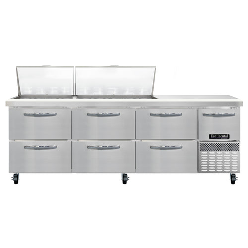 Continental RA93N27M-D Refrigerated Counter, Mega Top Sandwich / Salad Unit