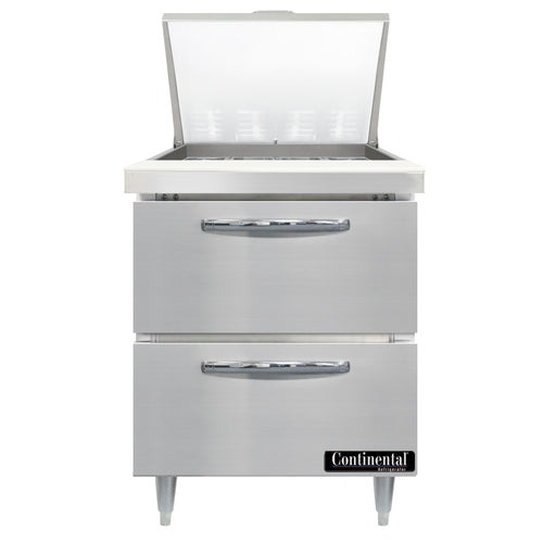 Continental D27N12M-D Refrigerated Counter, Mega Top Sandwich / Salad Unit