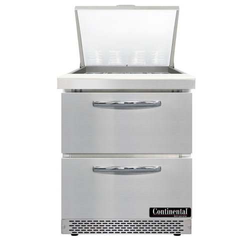 Continental D27N12M-FB-D Refrigerated Counter, Mega Top Sandwich / Salad Unit