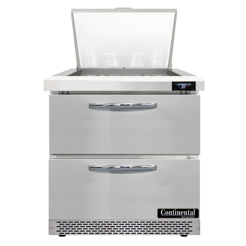Continental D32N12M-FB-D Refrigerated Counter, Mega Top Sandwich / Salad Unit