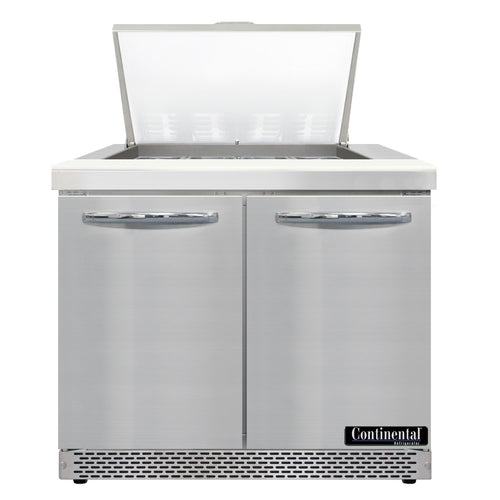 Continental D36N12M-FB Refrigerated Counter, Mega Top Sandwich / Salad Unit