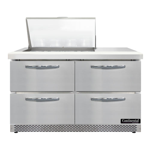 Continental D48N12M-FB-D Refrigerated Counter, Mega Top Sandwich / Salad Unit