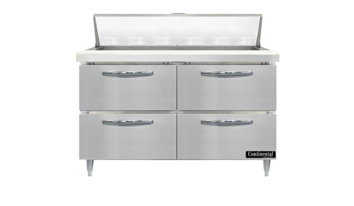 Continental D48N18M-D Refrigerated Counter, Mega Top Sandwich / Salad Unit