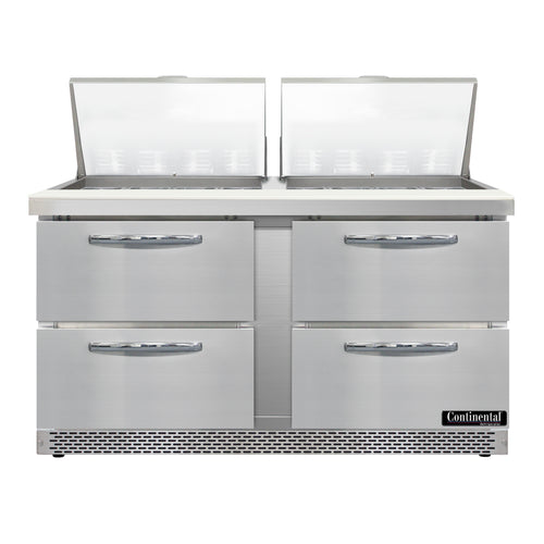 Continental D60N24M-FB-D Refrigerated Counter, Mega Top Sandwich / Salad Unit