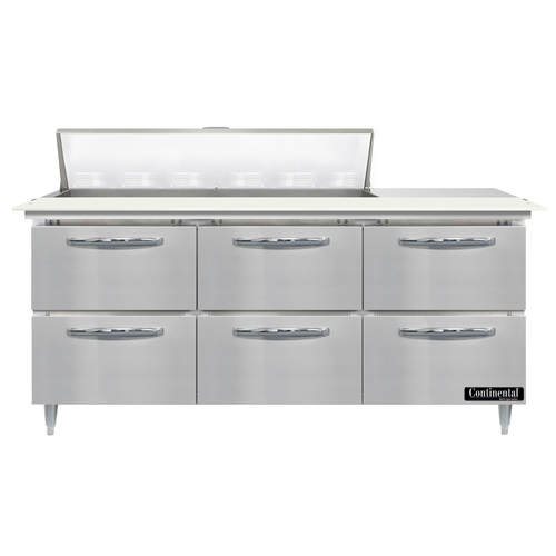 Continental D72N12C-D Refrigerated Counter, Sandwich / Salad Unit