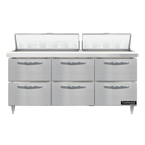 Continental D72N18-D Refrigerated Counter, Sandwich / Salad Unit