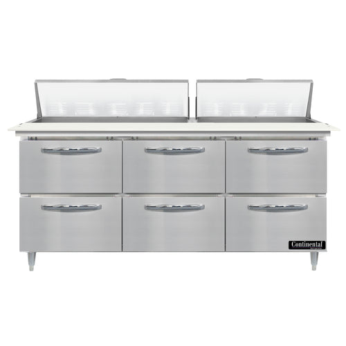 Continental D72N18C-D Refrigerated Counter, Sandwich / Salad Unit