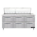 Continental D72N27M-D Refrigerated Counter, Mega Top Sandwich / Salad Unit