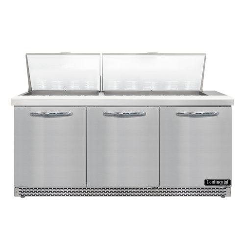 Continental D72N27M-FB Refrigerated Counter, Mega Top Sandwich / Salad Unit