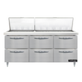 Continental D72N30M-D Refrigerated Counter, Mega Top Sandwich / Salad Unit