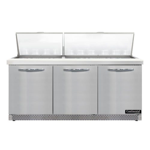 Continental D72N30M-FB Refrigerated Counter, Mega Top Sandwich / Salad Unit