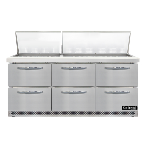 Continental D72N30M-FB-D Refrigerated Counter, Mega Top Sandwich / Salad Unit