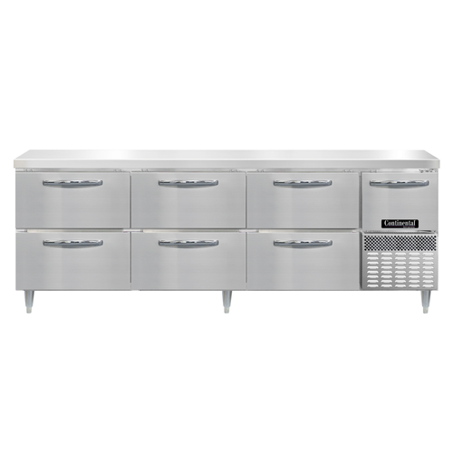 Continental DRA93NSS-D Refrigerated Counter, Work Top