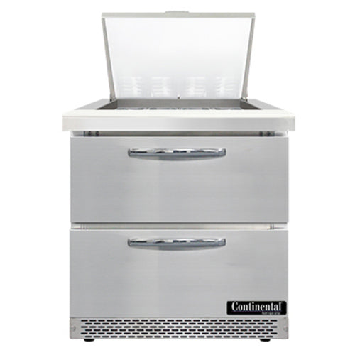 Continental SW32N12M-FB-D Refrigerated Counter, Mega Top Sandwich / Salad Unit
