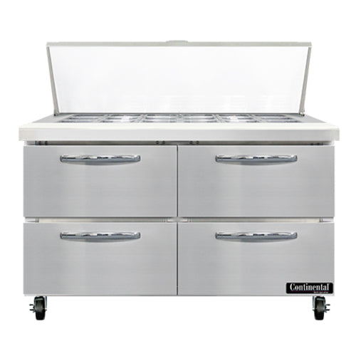 Continental SW48N18M-D Refrigerated Counter, Mega Top Sandwich / Salad Unit