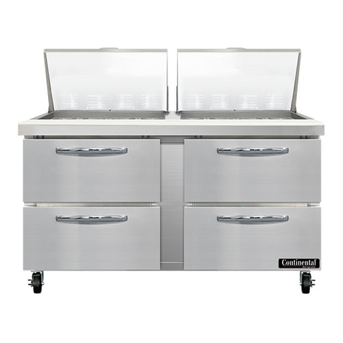 Continental SW60N24M-D Refrigerated Counter, Mega Top Sandwich / Salad Unit