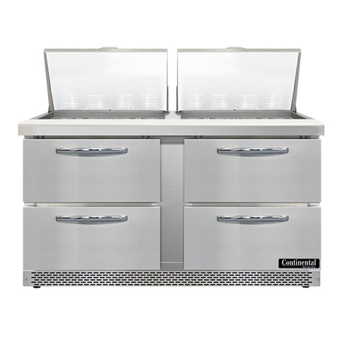 Continental SW60N24M-FB-D Refrigerated Counter, Mega Top Sandwich / Salad Unit