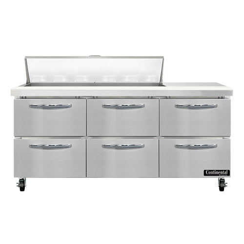 Continental SW72N12-D Refrigerated Counter, Sandwich / Salad Unit