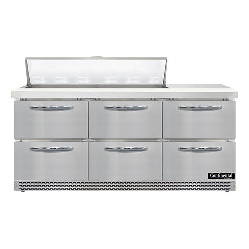 Continental SW72N12-FB-D Refrigerated Counter, Sandwich / Salad Unit