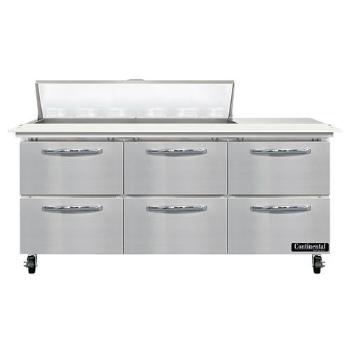 Continental SW72N12C-D Refrigerated Counter, Sandwich / Salad Unit