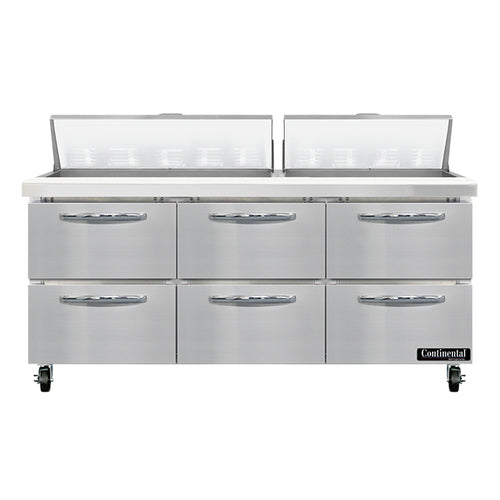 Continental SW72N18-D Refrigerated Counter, Sandwich / Salad Unit