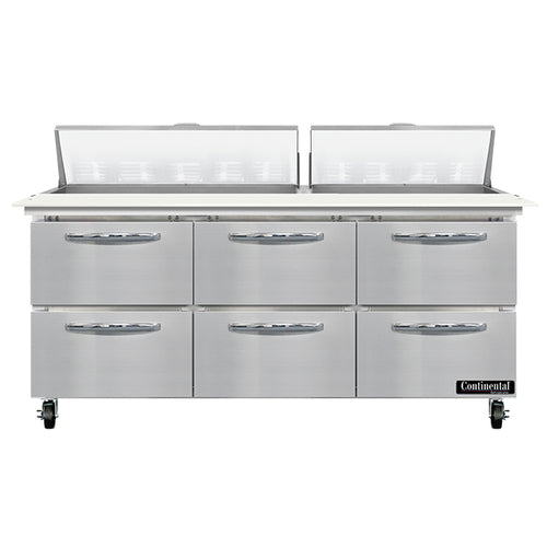 Continental SW72N18C-D Refrigerated Counter, Sandwich / Salad Unit