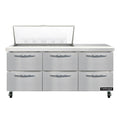 Continental SW72N18M-D Refrigerated Counter, Mega Top Sandwich / Salad Unit