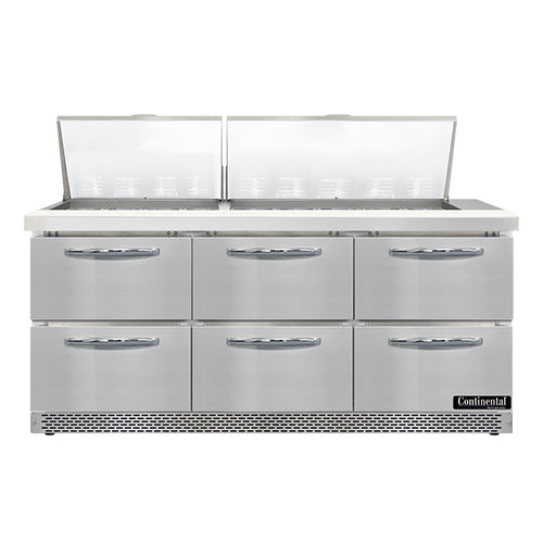 Continental SW72N27M-FB-D Refrigerated Counter, Mega Top Sandwich / Salad Unit