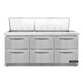 Continental SW72N27M-FB-D Refrigerated Counter, Mega Top Sandwich / Salad Unit