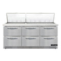Continental SW72N30M-FB-D Refrigerated Counter, Mega Top Sandwich / Salad Unit