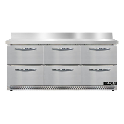 Continental SW72NBS-FB-D Refrigerated Counter, Work Top