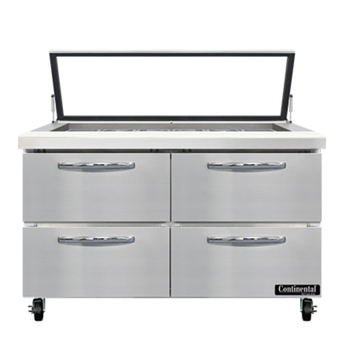 Continental SW48N18M-HGL-D Refrigerated Counter, Mega Top Sandwich / Salad Unit