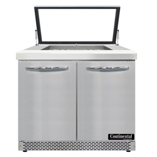 Continental SW36N12M-HGL-FB Refrigerated Counter, Mega Top Sandwich / Salad Unit