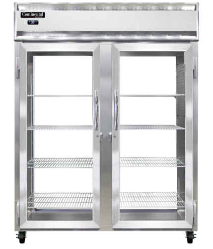 Continental 2RENPT-GD-GD Refrigerator, Pass-Thru