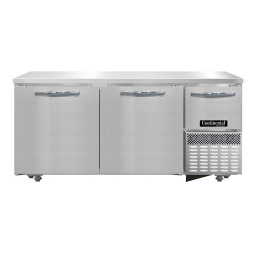 Continental RA68SN-U Refrigerator, Undercounter, Reach-In