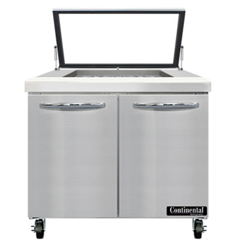 Continental SW36N12M-HGL Refrigerated Counter, Mega Top Sandwich / Salad Unit