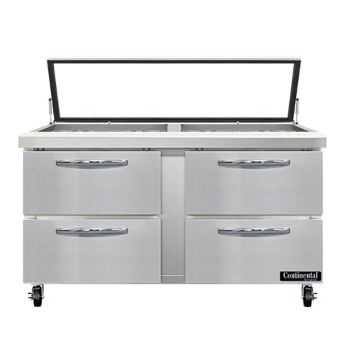 Continental SW60N24M-HGL-D Refrigerated Counter, Mega Top Sandwich / Salad Unit