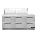 Continental D72N24M-FB-D Refrigerated Counter, Mega Top Sandwich / Salad Unit