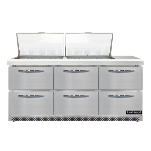 Continental D72N24M-FB-D Refrigerated Counter, Mega Top Sandwich / Salad Unit